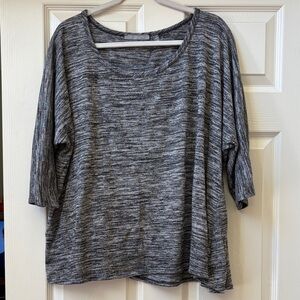 NY Collection Charcoal Gray Blouse